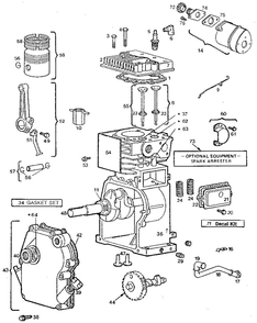 Detail C - Engine, Internal Parts Diagram and Parts List for 80202-2369-01  Briggs and Stratton Engine
